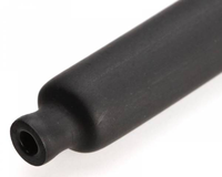 Тонкостенная термоусаживаемая трубка 24/8 мм черная, с клеевым слоем,L=1м до 1кВ (-55С+125С) ТТК-нг